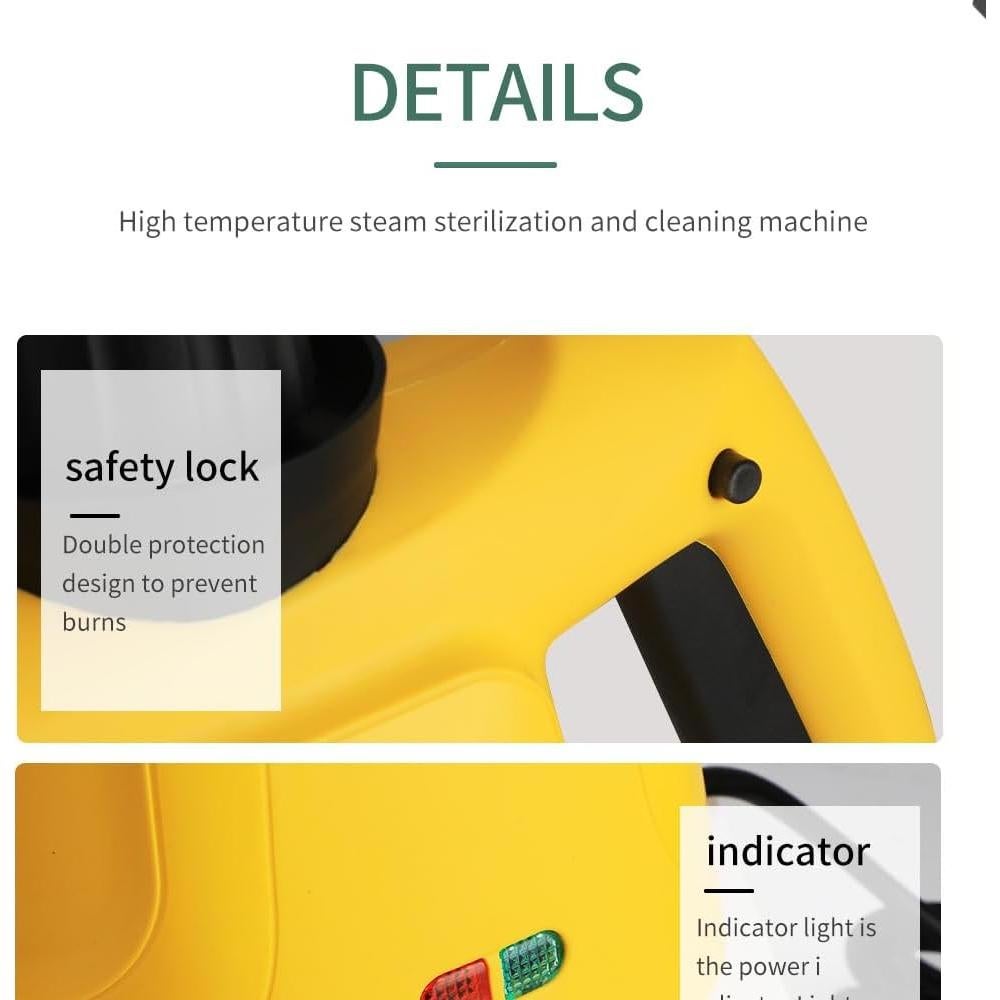 Limpiador de Vapor de Mano Miofth 1000W 350ml 8 Accesorios