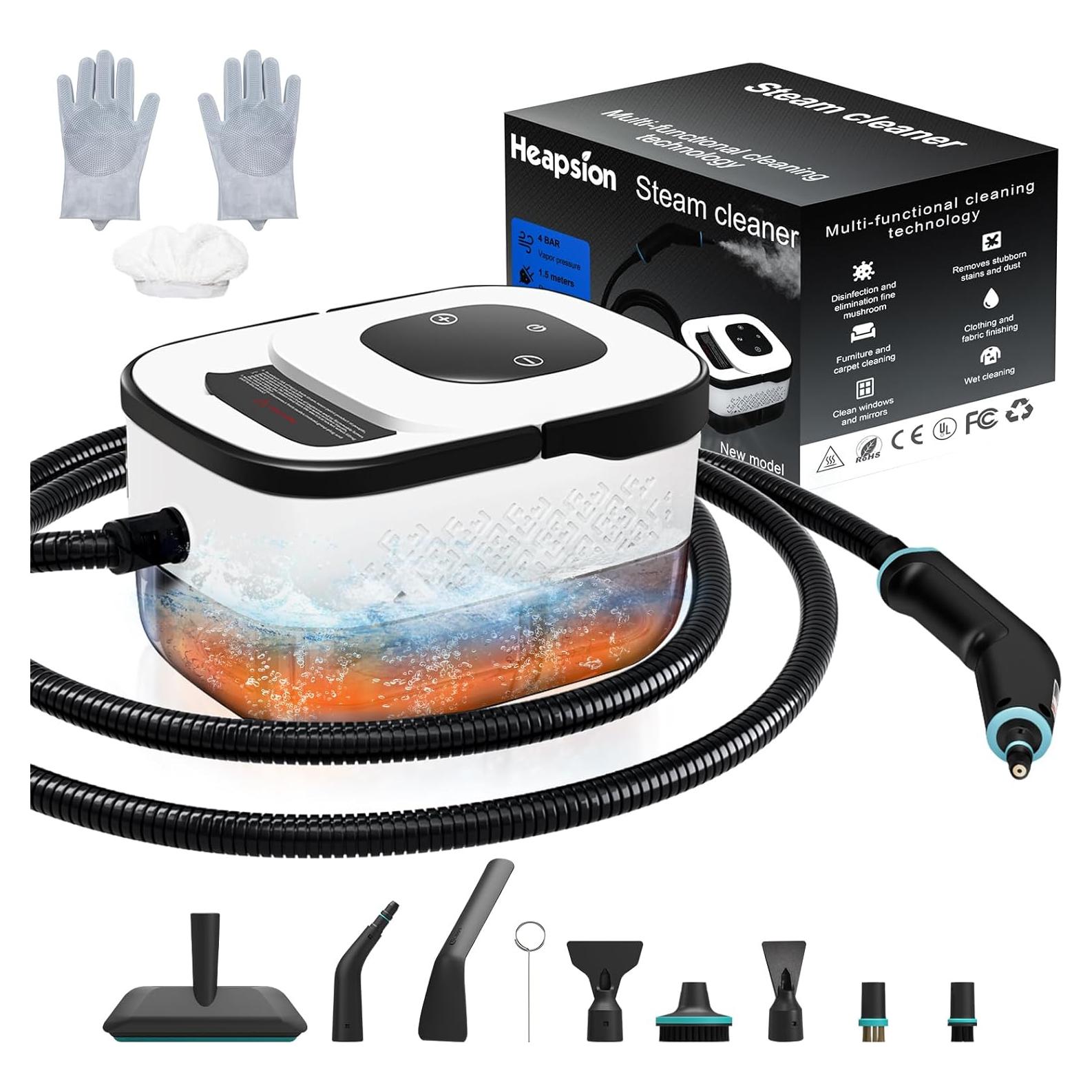 Limpiador de Vapor Portátil Heapsion 4Bar 1.25L 1500W