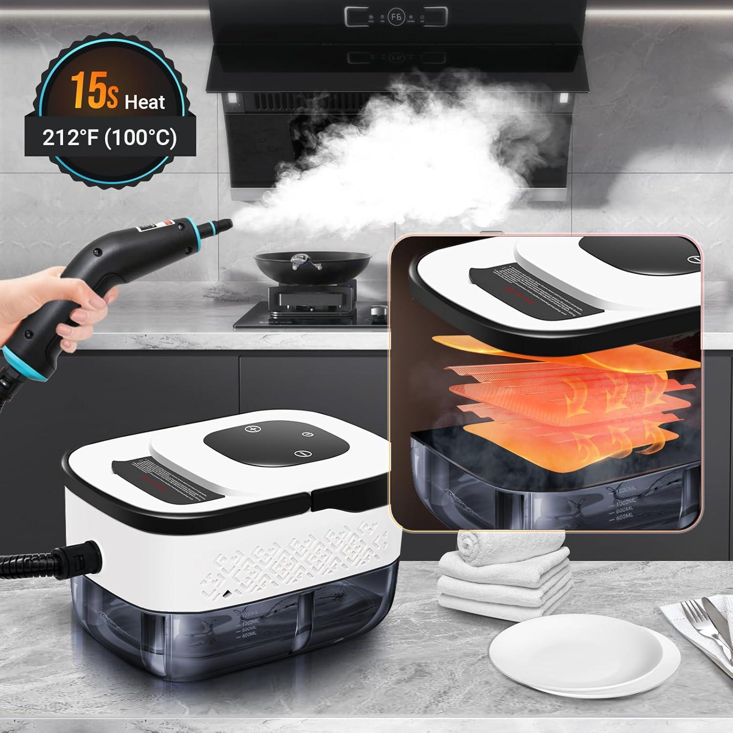 Limpiador de Vapor Portátil Heapsion 4Bar 1.25L 1500W