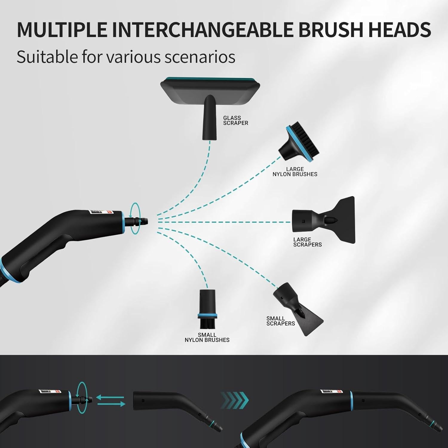 Limpiador de Vapor Portátil Heapsion 4Bar 1.25L 1500W