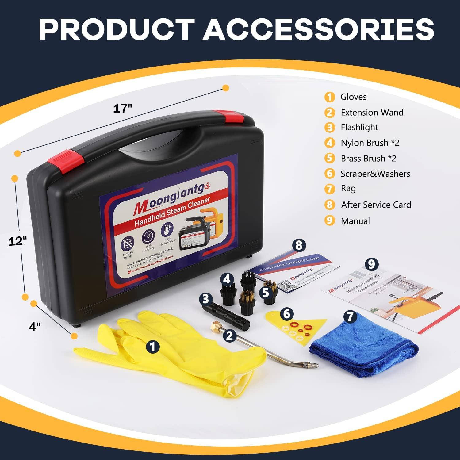 Limpiador de Vapor Moongiantgo 1700W Portátil Sin Tanque