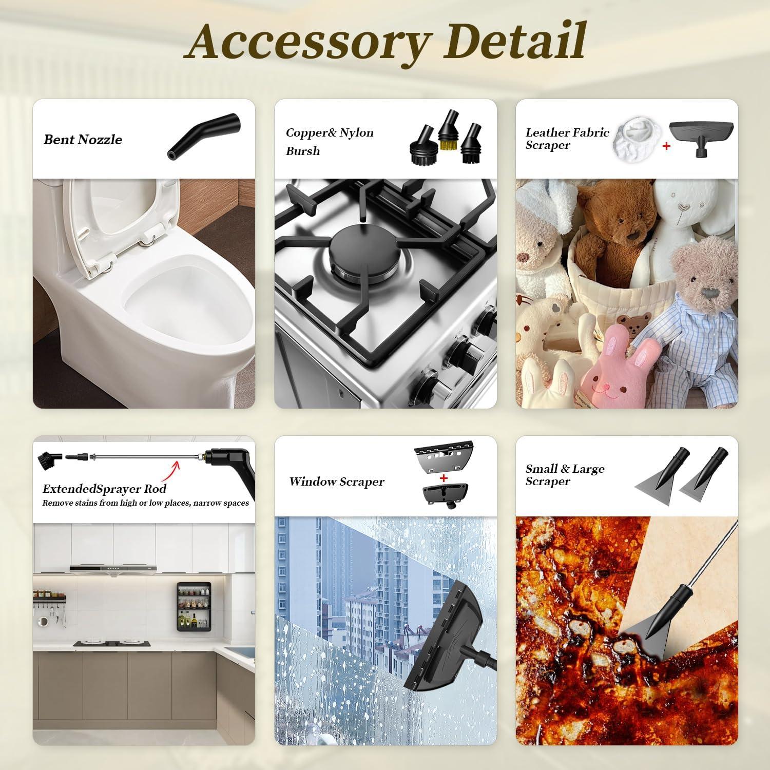 Limpiador a Vapor Flgocexs 2500W 1.6L Calentamiento 15s