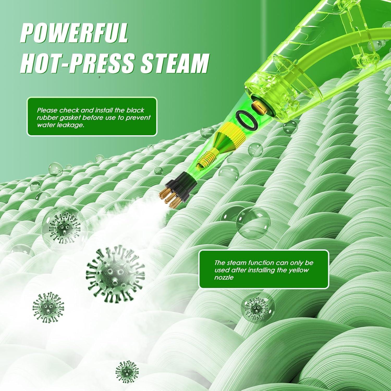 Limpiador a vapor Hombasing 2200W 1.2L 8 en 1 portátil