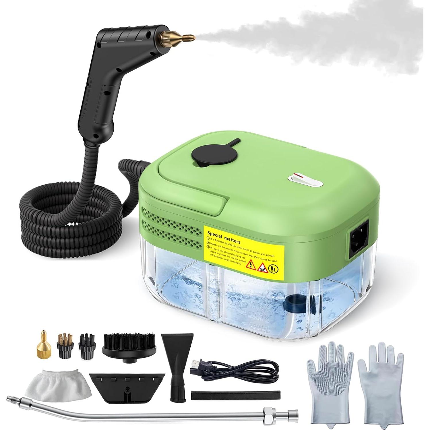 Limpiador a vapor Hombasing 2200W 1.2L 8 en 1 portátil