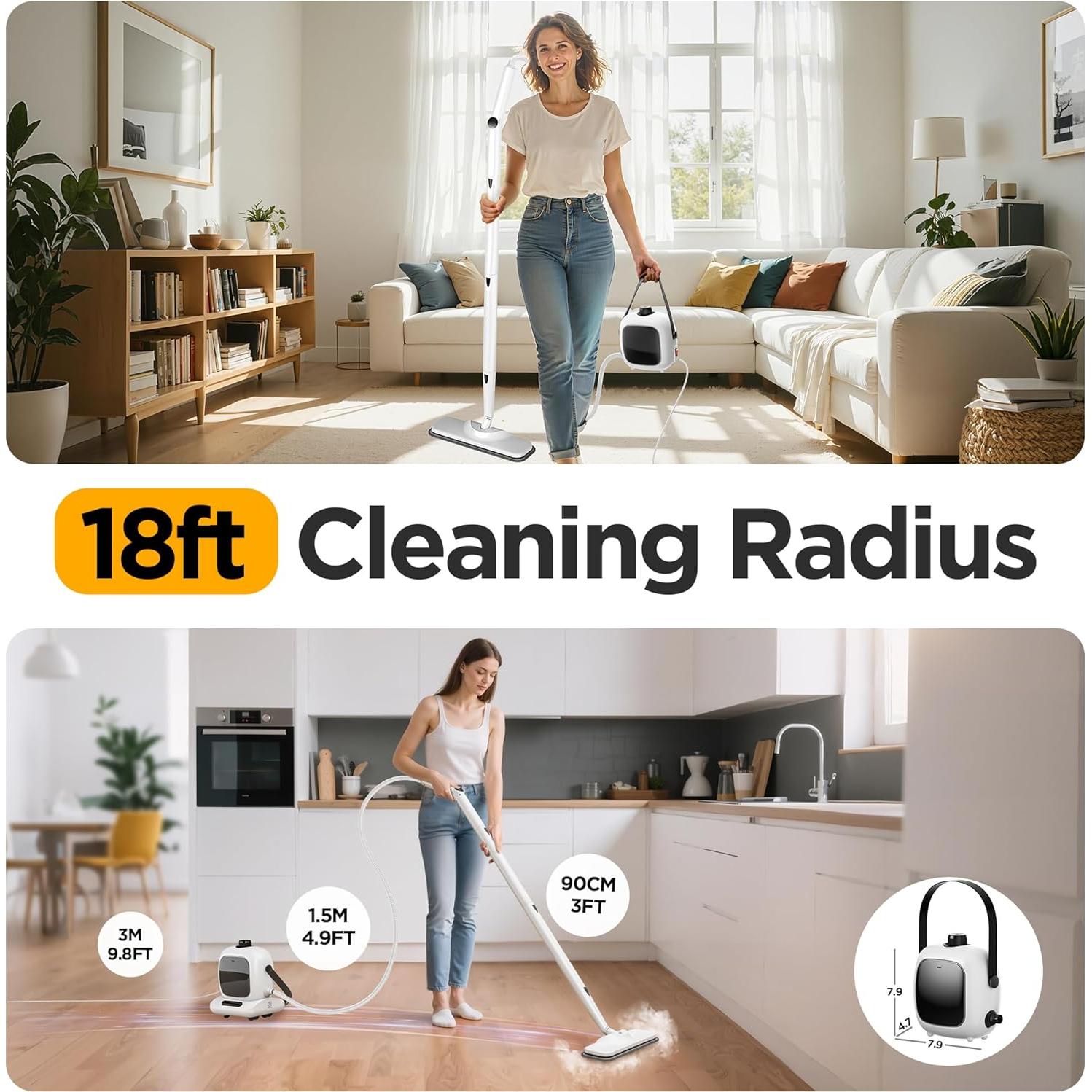 Limpiador a Vapor M Mistsince NV281A 1500W 800ml 21 Piezas