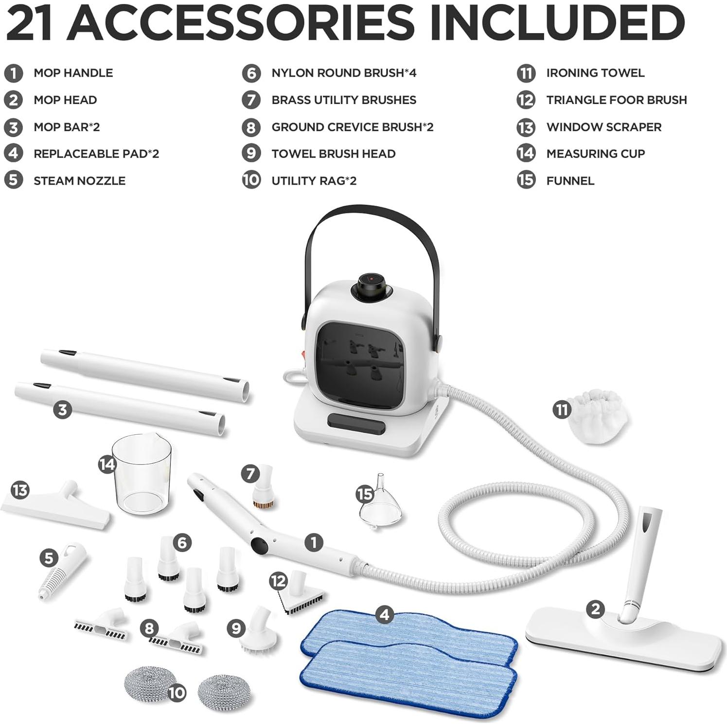Limpiador a Vapor M Mistsince NV281A 1500W 800ml 21 Piezas