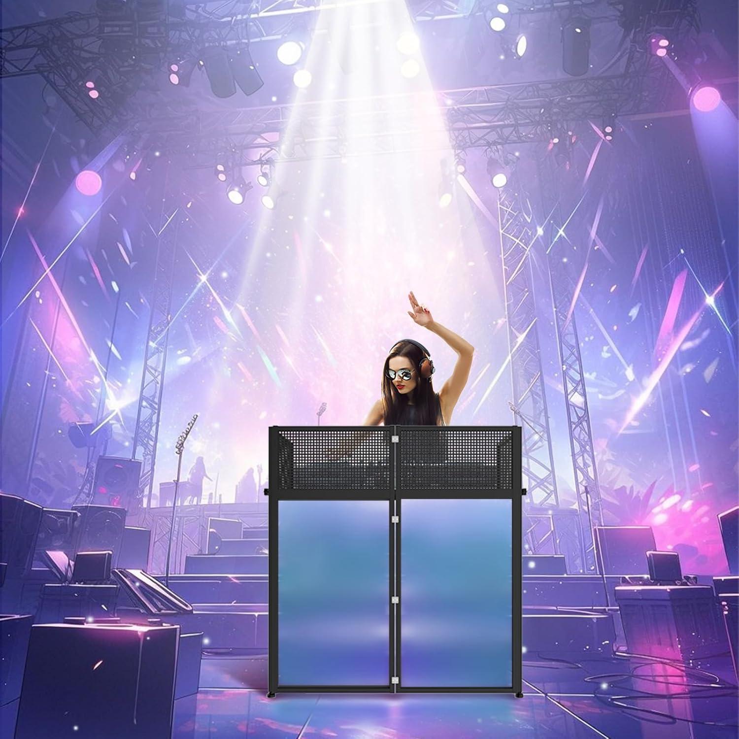 Cabina DJ Portátil Facade Chamss - Mesa Negra 101.6x50.8cm