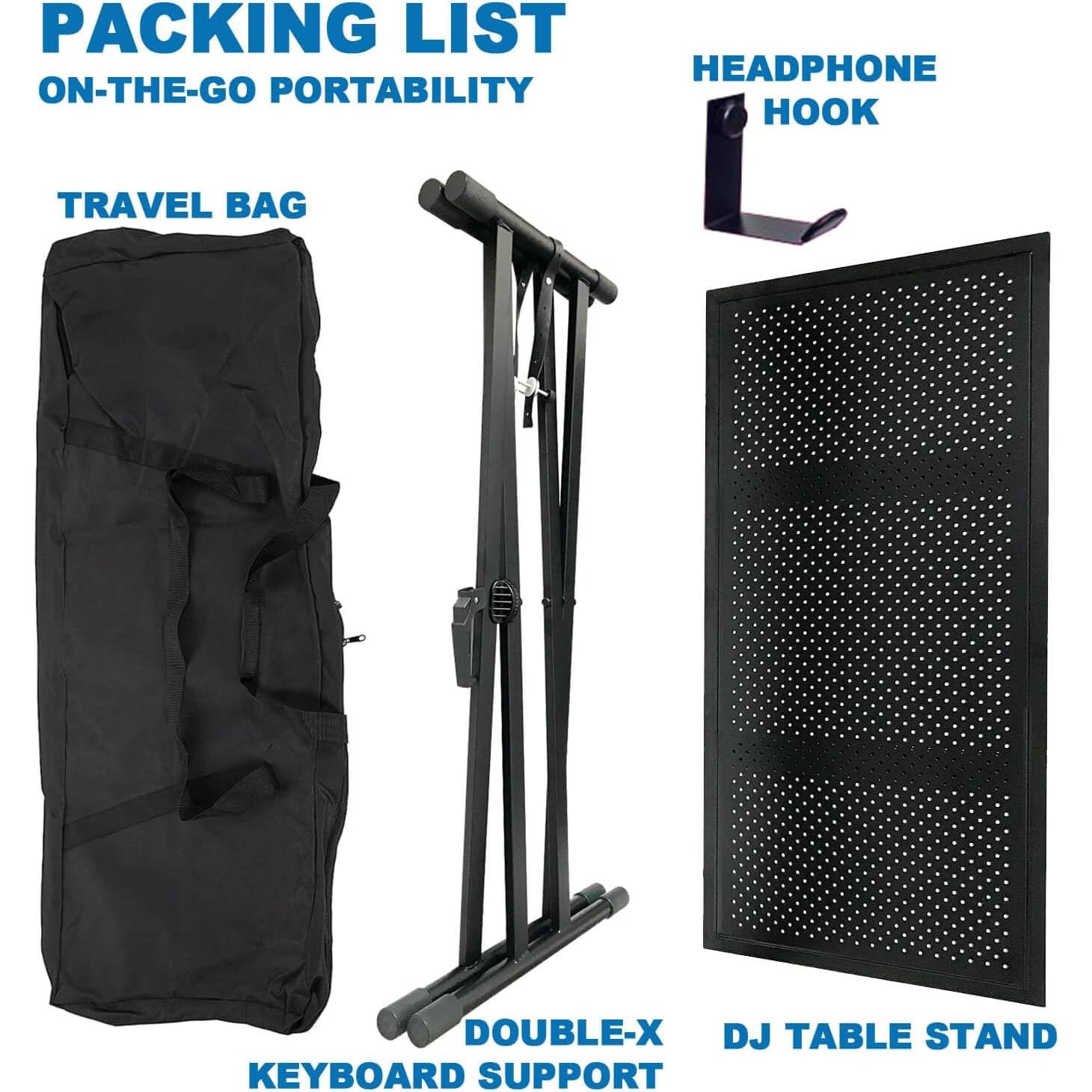 Soporte de Mesa DJ Portátil Doble-X 35" x 17.3" Ajustable