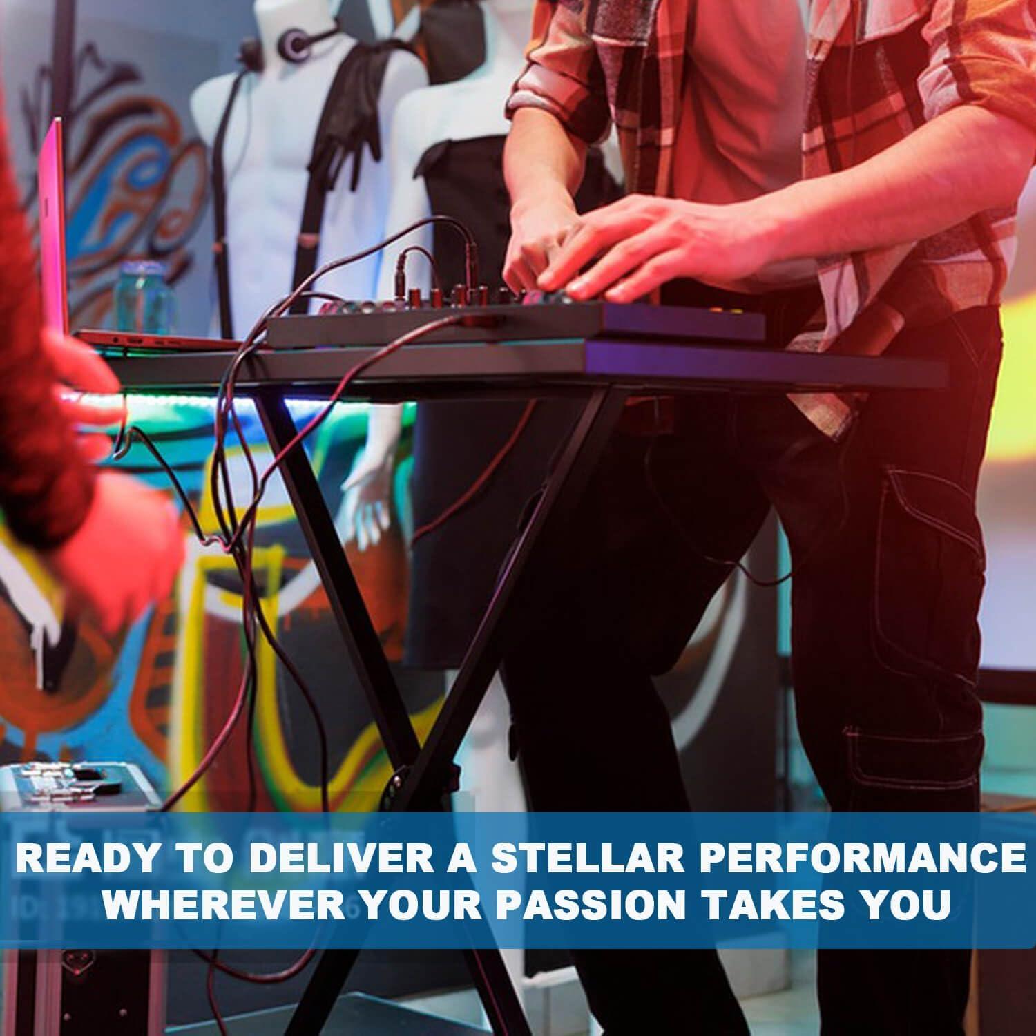 Soporte de Mesa DJ Portátil Doble-X 35" x 17.3" Ajustable