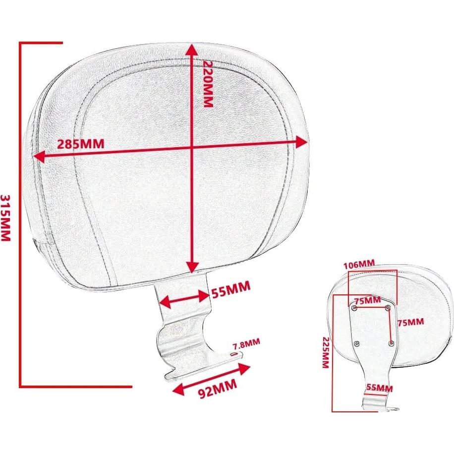 Respaldo Sissy Bar GYMARK JY-123 para Motocicleta H-onda VTX 1800