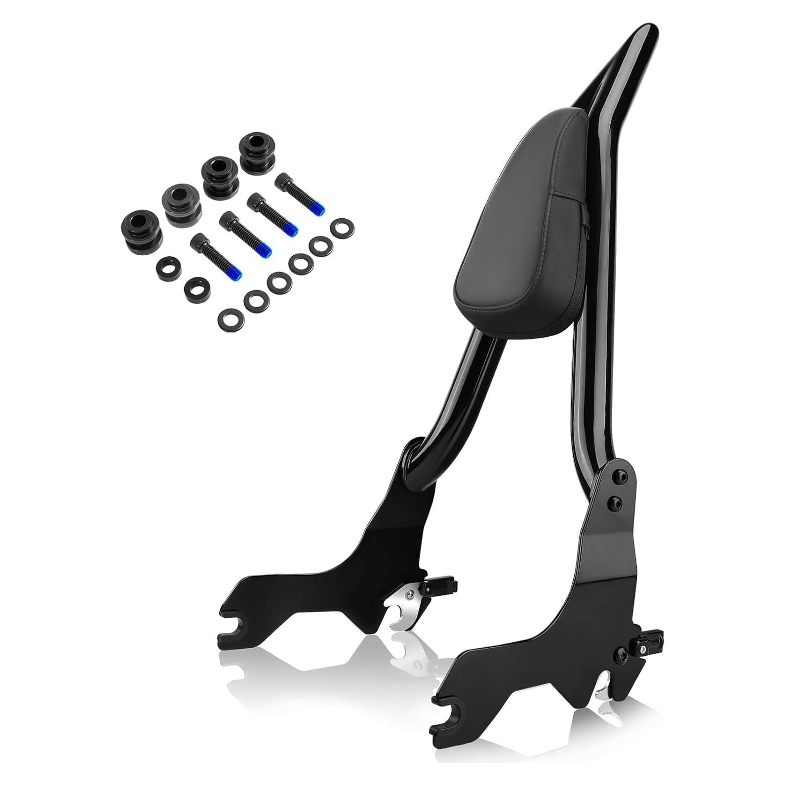 Respaldo Sissy Bar Negro Brillante 66 cm para Harley Fat Bob