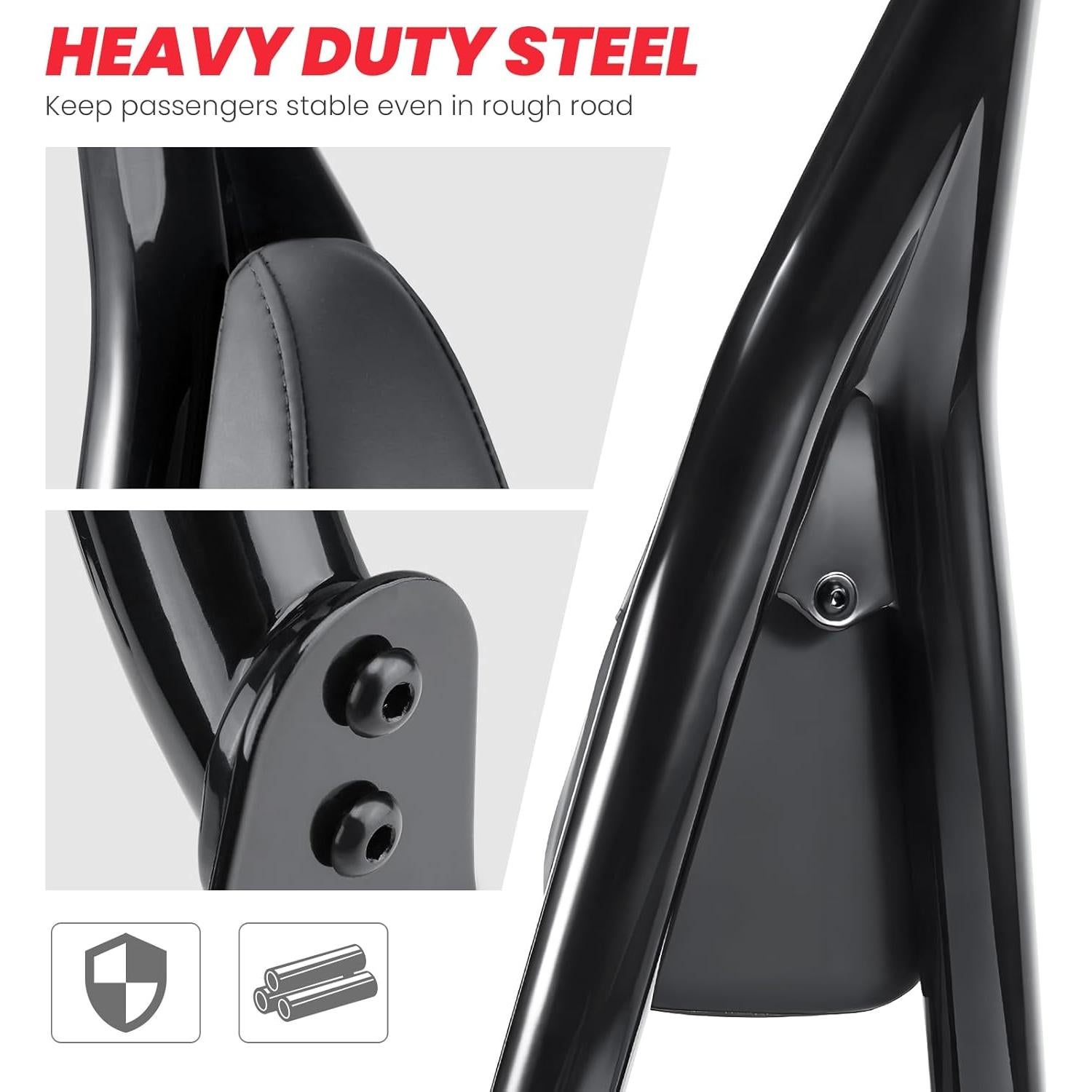 Respaldo Sissy Bar Negro Brillante 66 cm para Harley Fat Bob