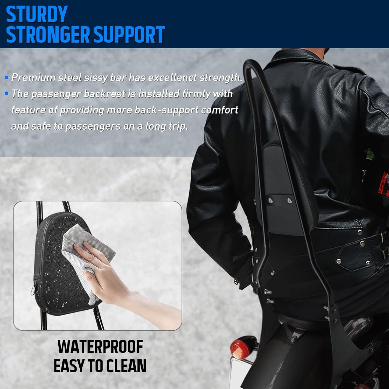 Respaldo para Pasajero Sissy Bar Benlari Compatible Harley 2004-2024