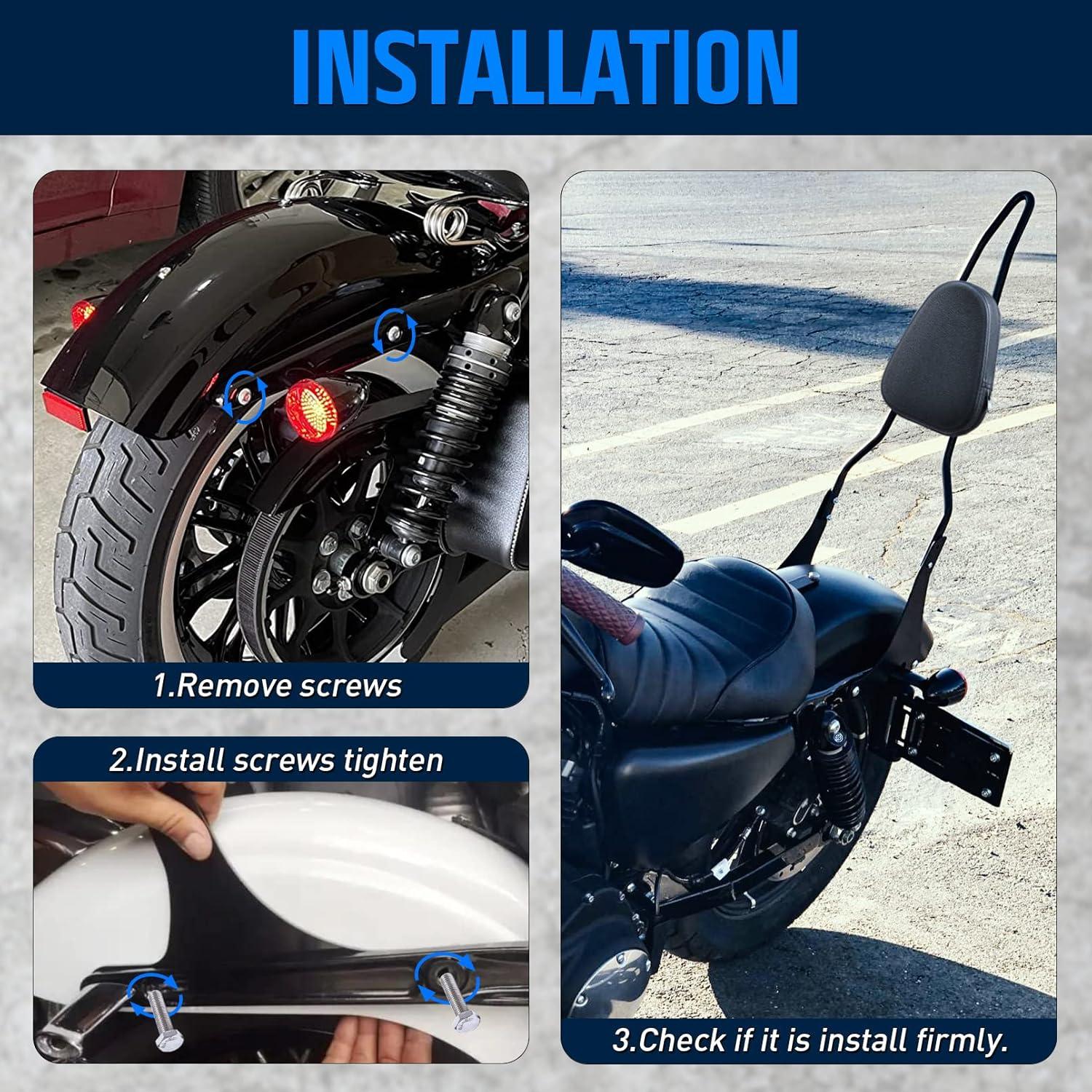 Respaldo para Pasajero Sissy Bar Benlari Compatible Harley 2004-2024