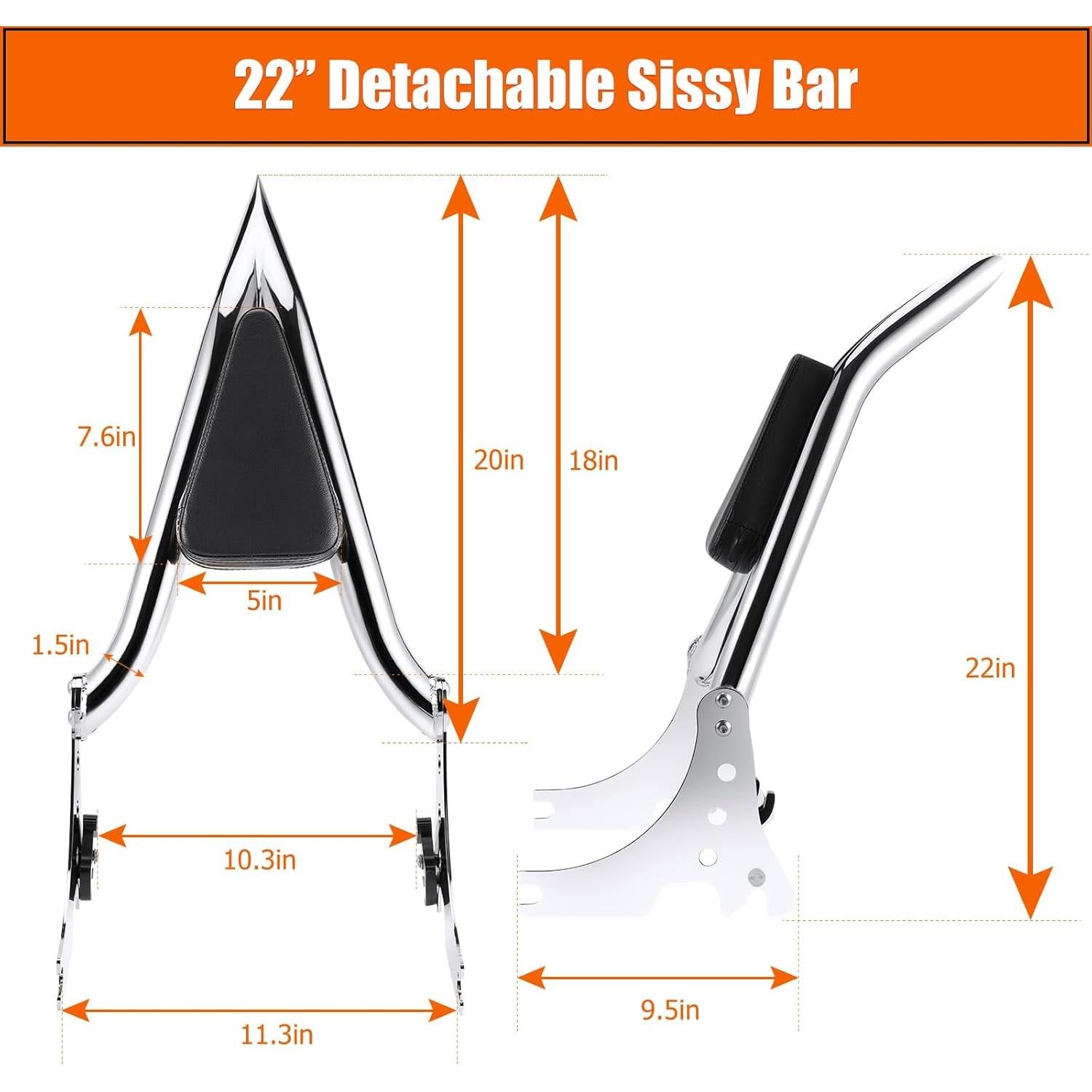 Barra Sissy Desmontable Huabrve para Harley Sportster 2004-2022