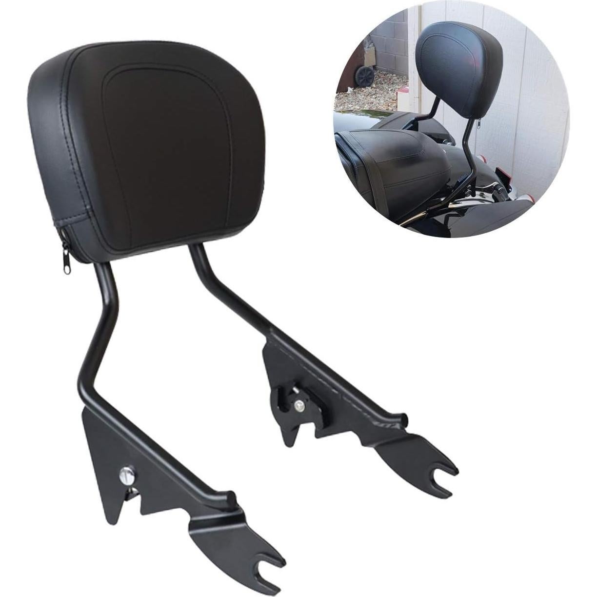 AUFER Respaldo Sissy Bar Desmontable Negro para Touring 2009-2024