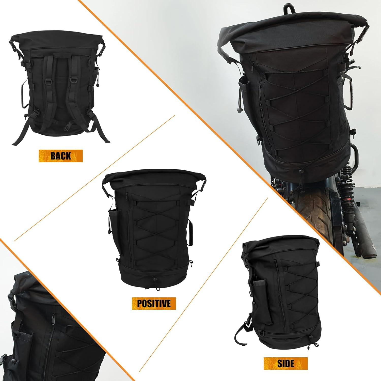 Bolsa de Viaje Sissy Bar HCmotorku 50L-80L Impermeable