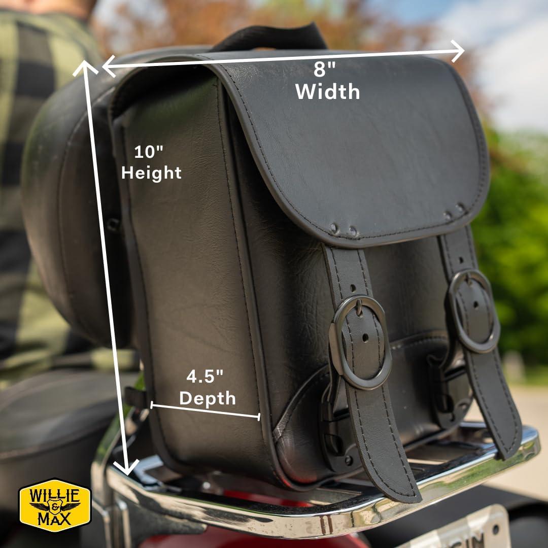 Bolsa Sissy Bar Dowco 59591-00 Black Jack, Cuero Sintético, Negra