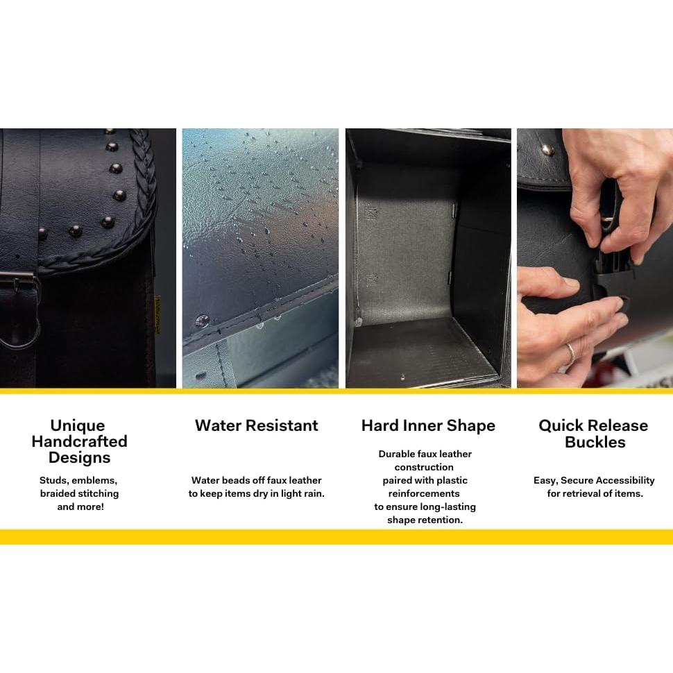 Bolsa Sissy Bar Dowco 59591-00 Black Jack, Cuero Sintético, Negra