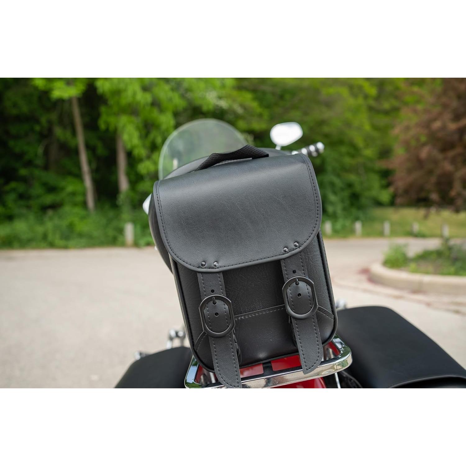 Bolsa Sissy Bar Dowco 59591-00 Black Jack, Cuero Sintético, Negra