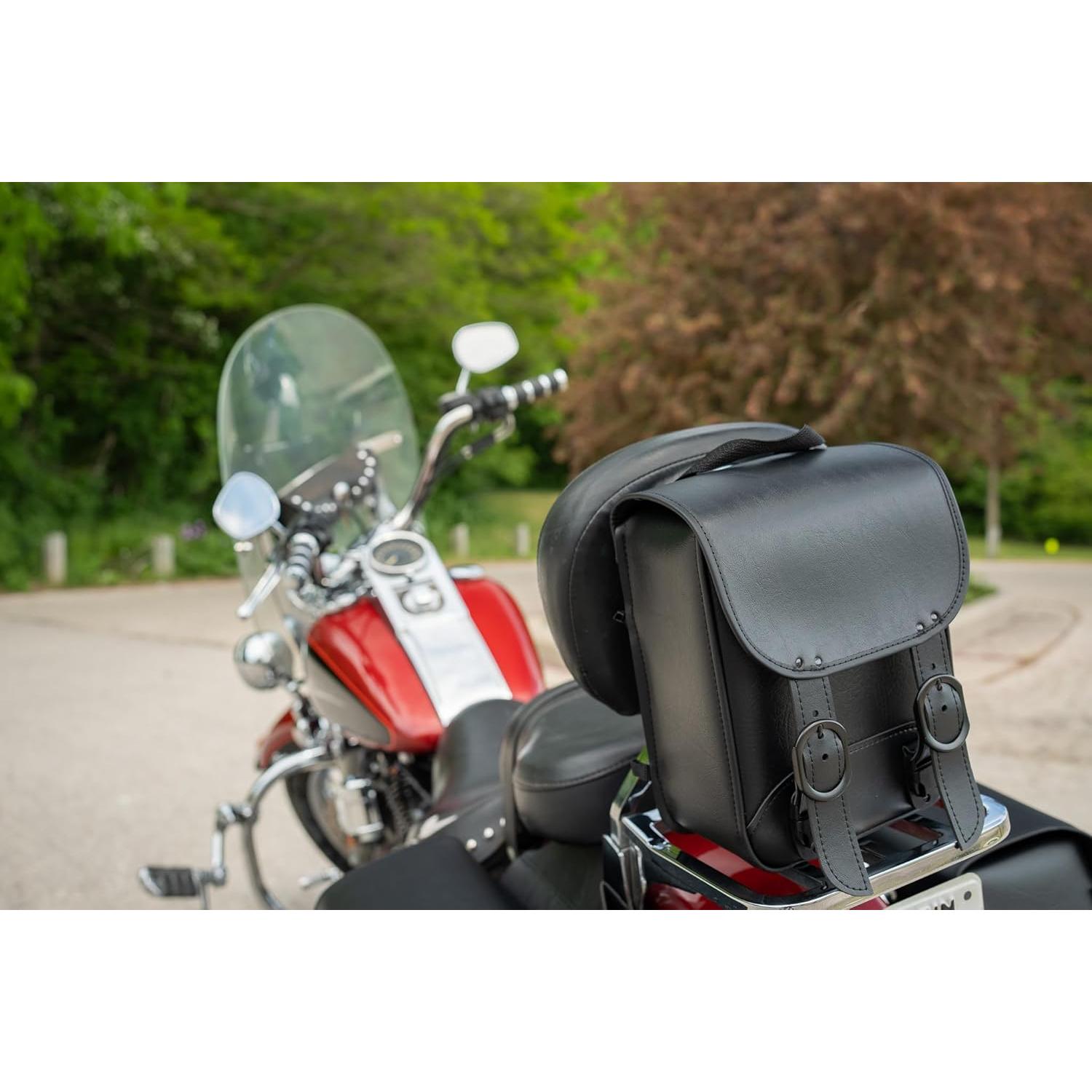 Bolsa Sissy Bar Dowco 59591-00 Black Jack, Cuero Sintético, Negra