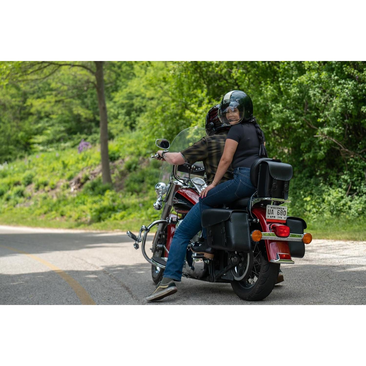 Bolsa Sissy Bar Dowco 59591-00 Black Jack, Cuero Sintético, Negra