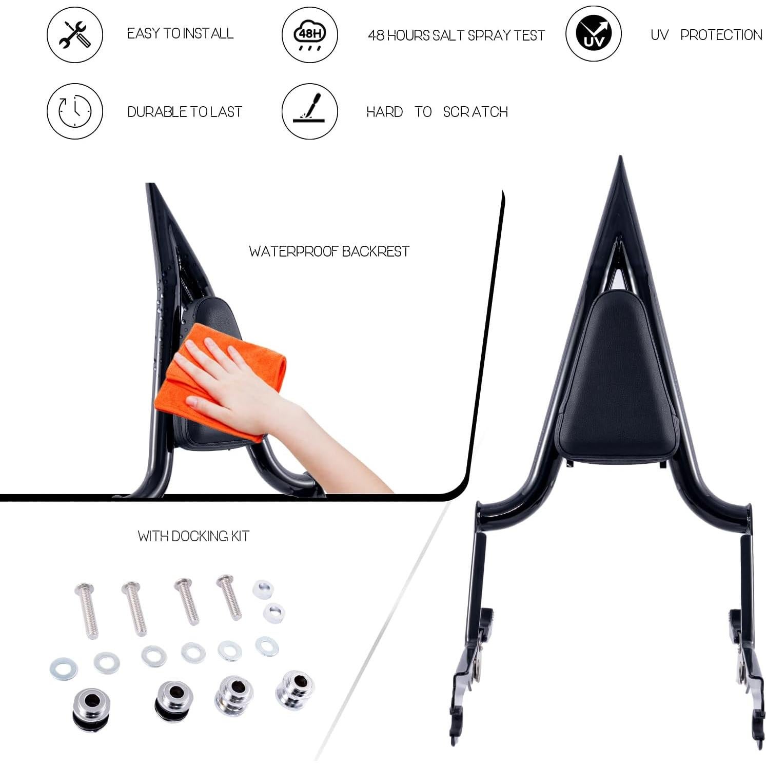 Soporte de Equipaje Sissy Bar Ajustable Kinglemc para Harley 2018-2025