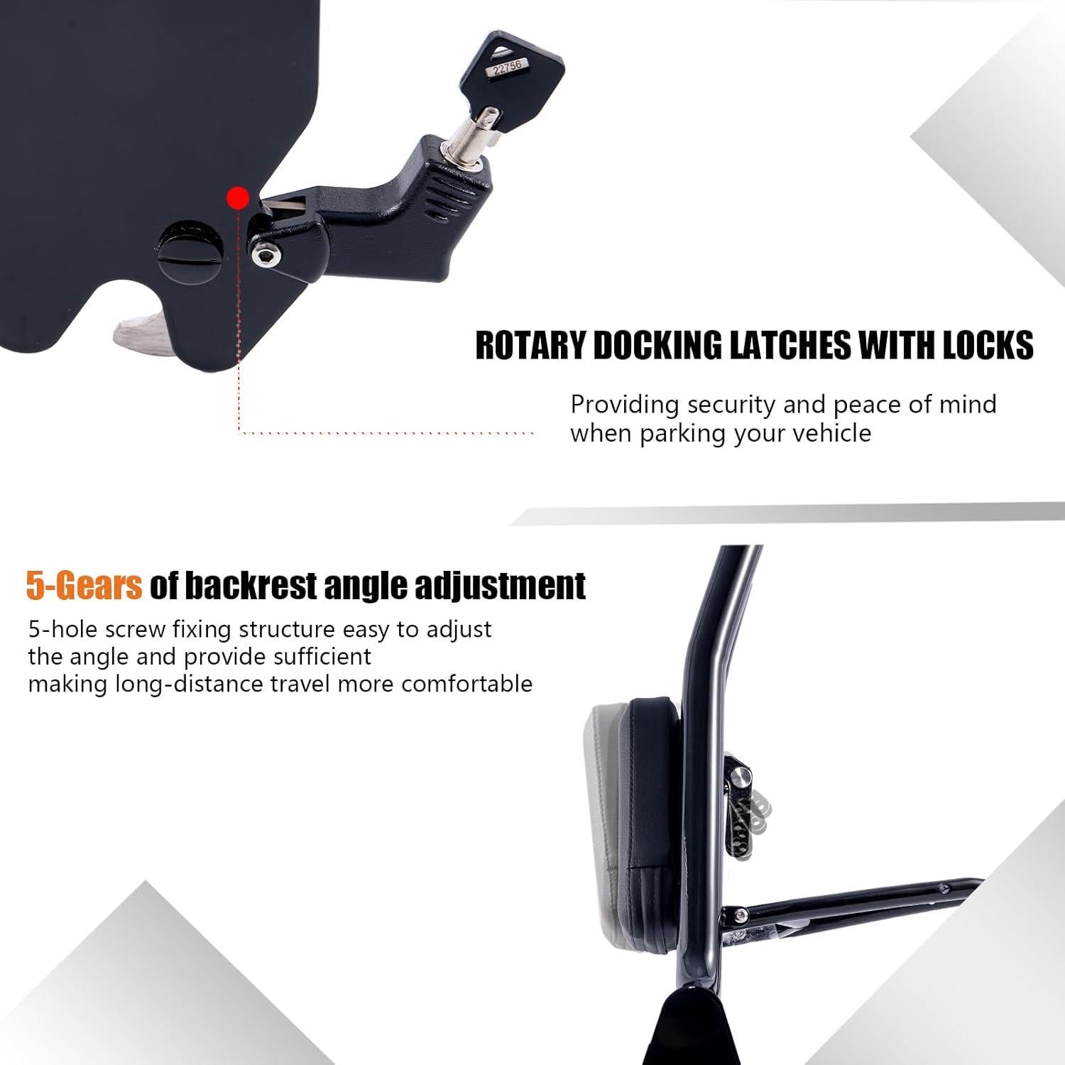 Soporte de Equipaje Sissy Bar Ajustable Kinglemc para Harley 2018-2025