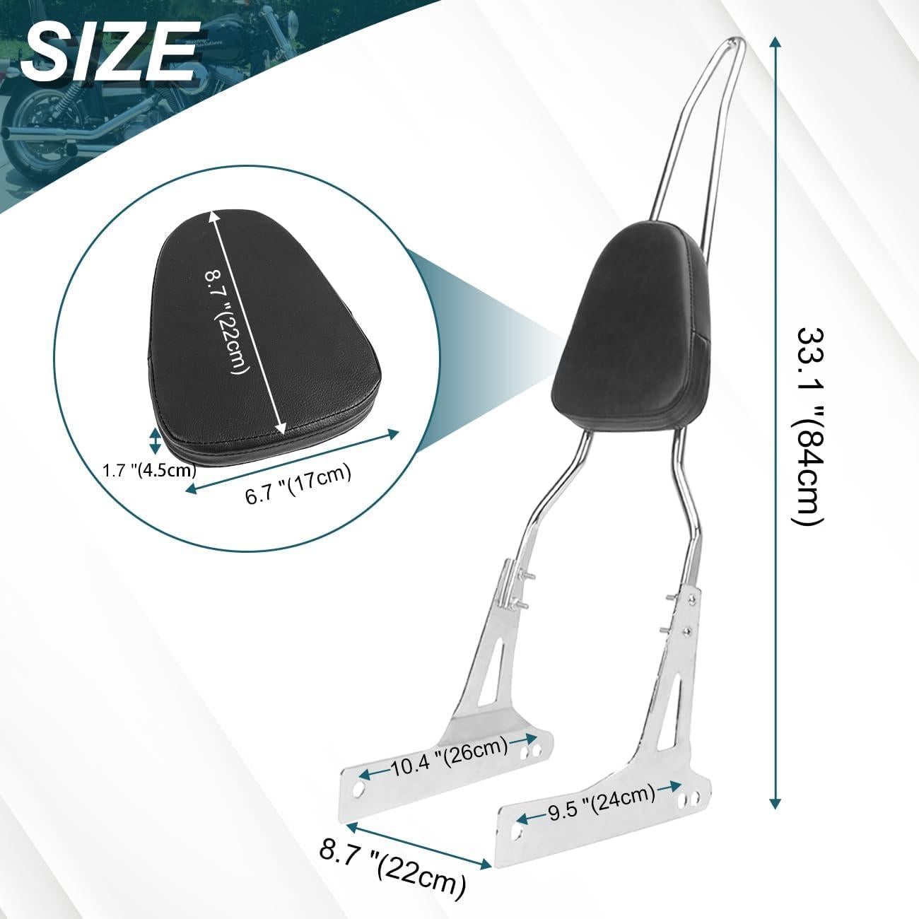 AUFER Barra Sissy de Respaldo Cromo para Dyna 2006-ARRIBA