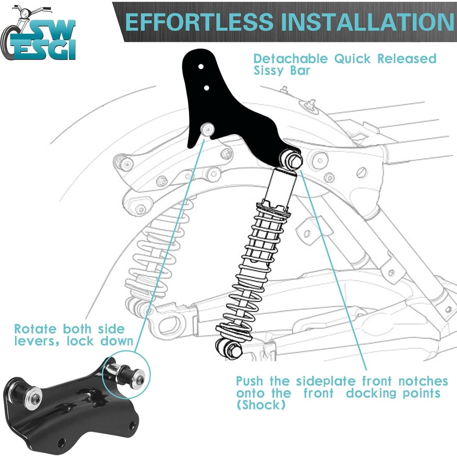 Respaldo Sissy Touring SWESGI Ajustable 24" Negro 2009-2025