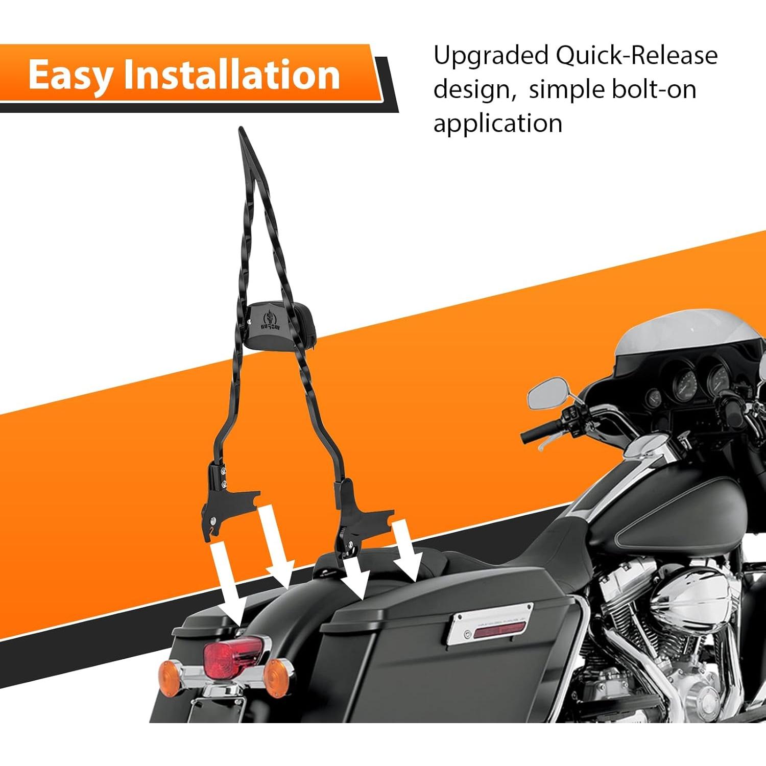 Barra Sissy Torcida Mofun para Pasajeros Harley 1997-2008