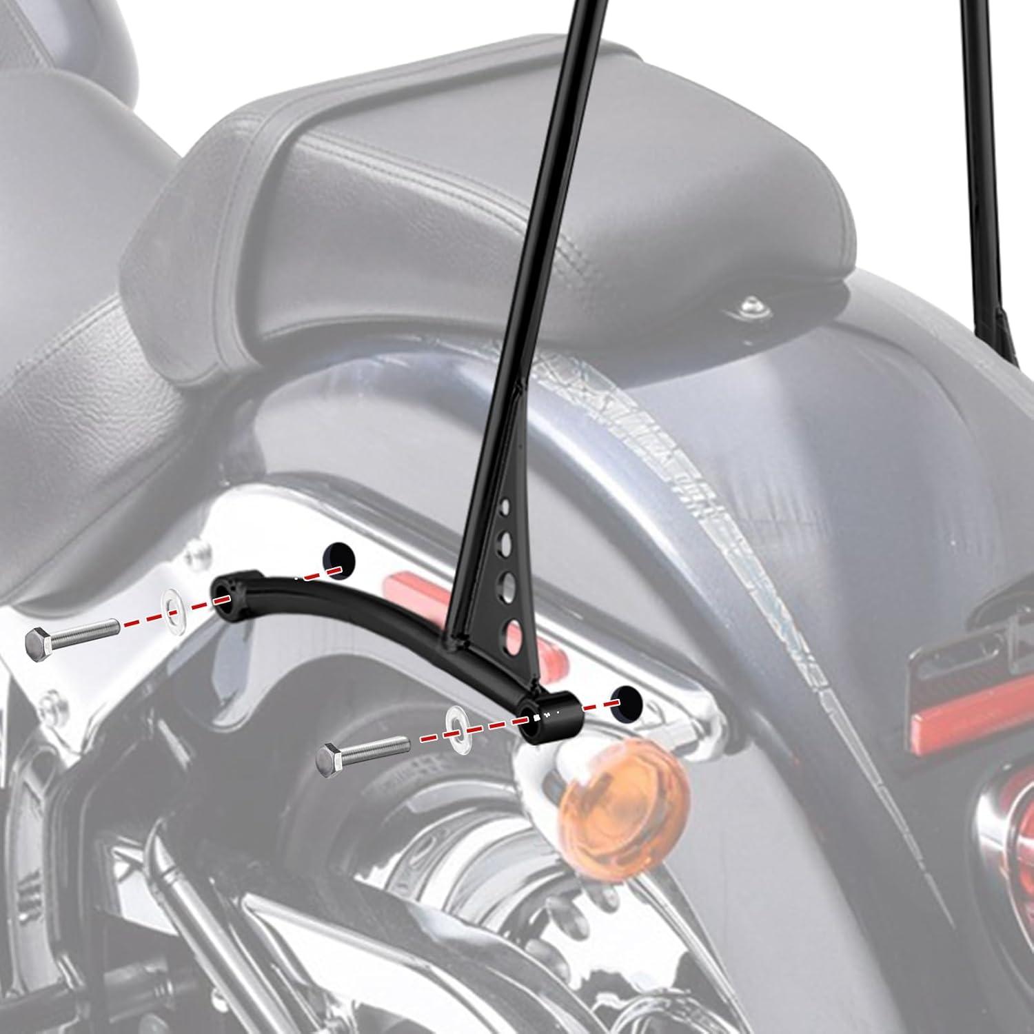 Wsays Respaldo Sissy Bar Pasajeros 31" Negro Brillante