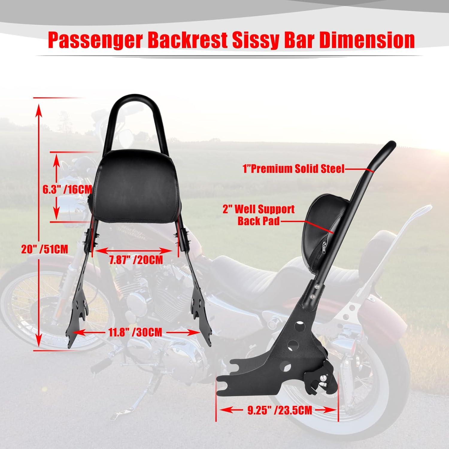 Respaldo Desmontable Goldfire para Pasajero Harley Sportster XL883/XL1200