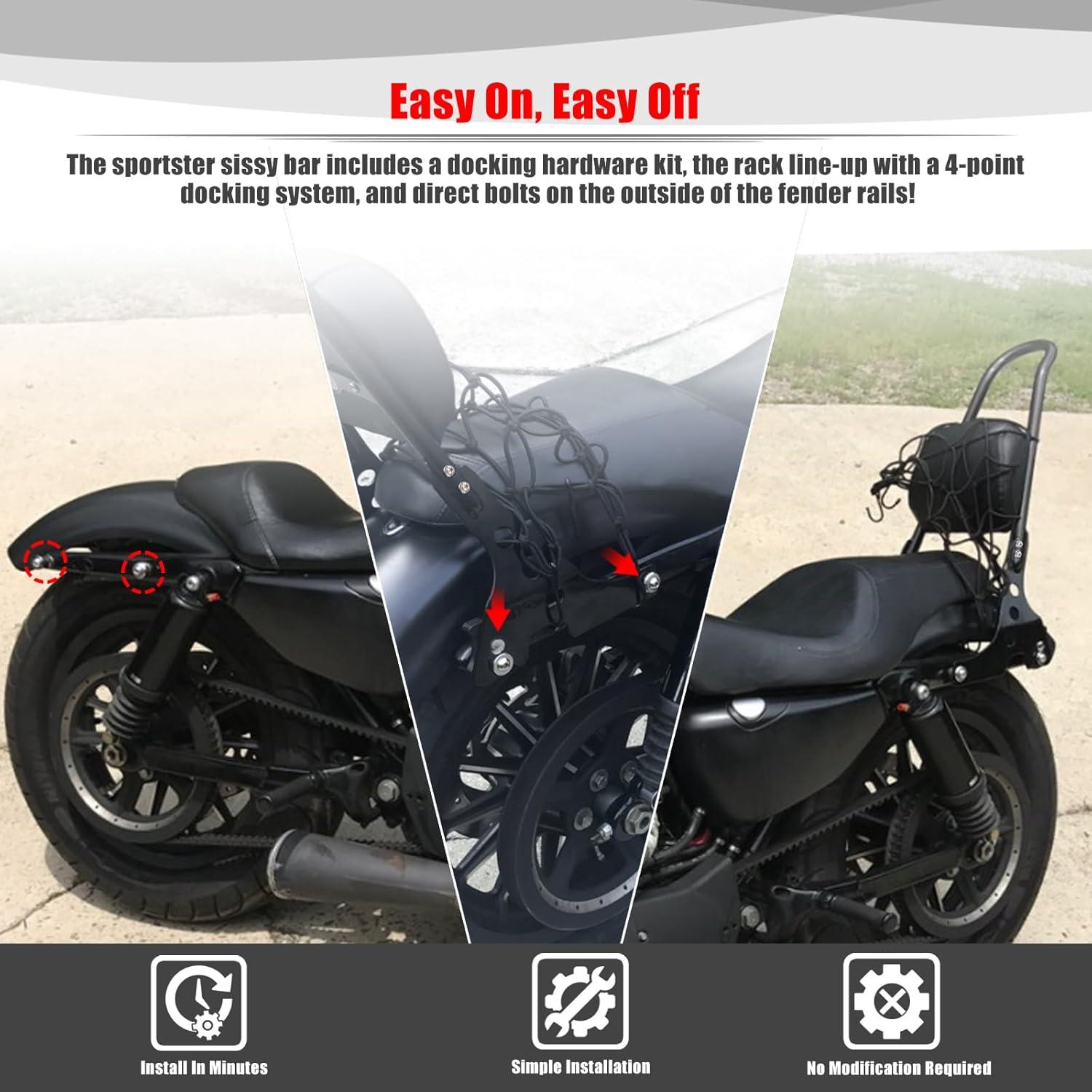 Respaldo Desmontable Goldfire para Pasajero Harley Sportster XL883/XL1200