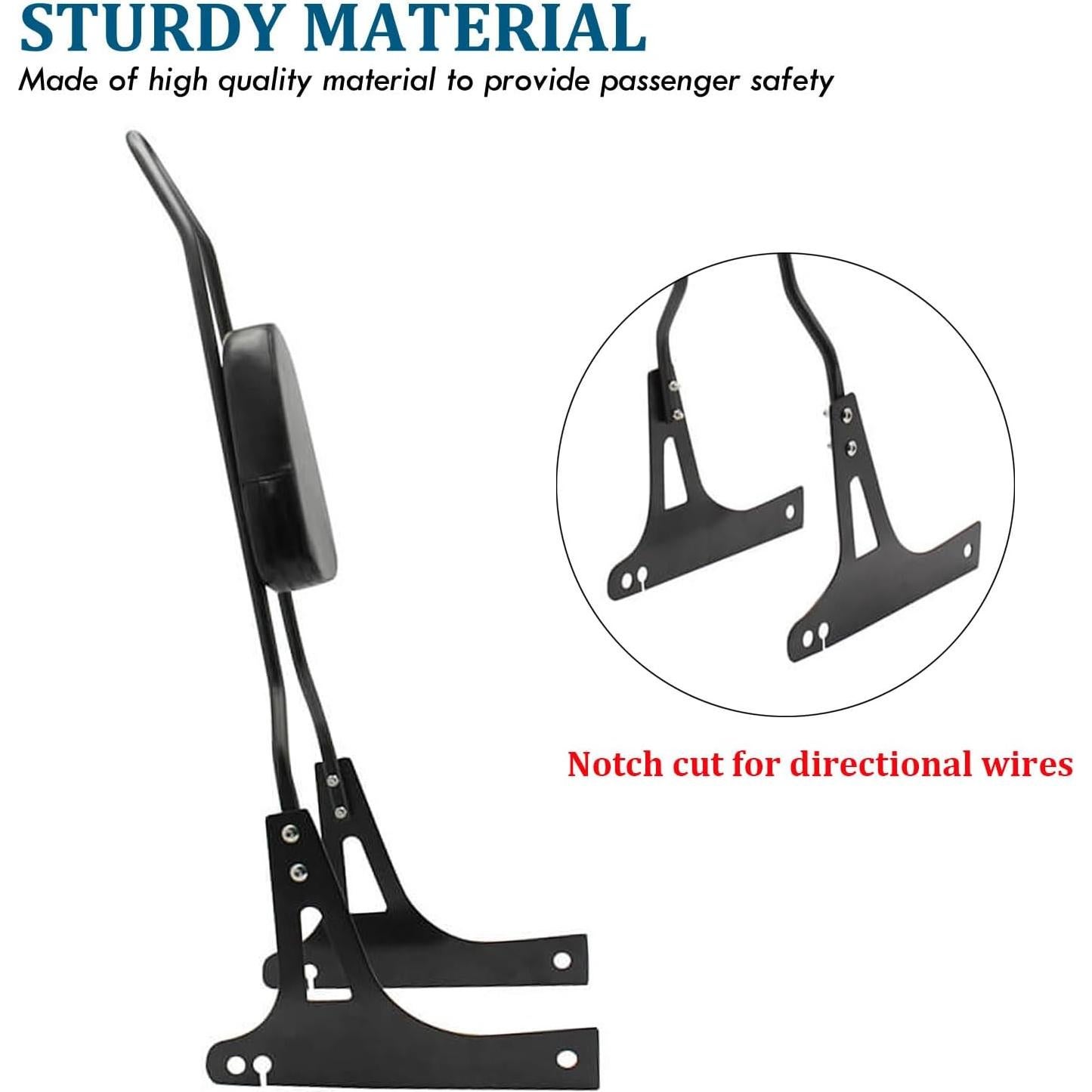 Respaldo Sissy Bar Motaux para Harley Dyna Wide Glide Negro