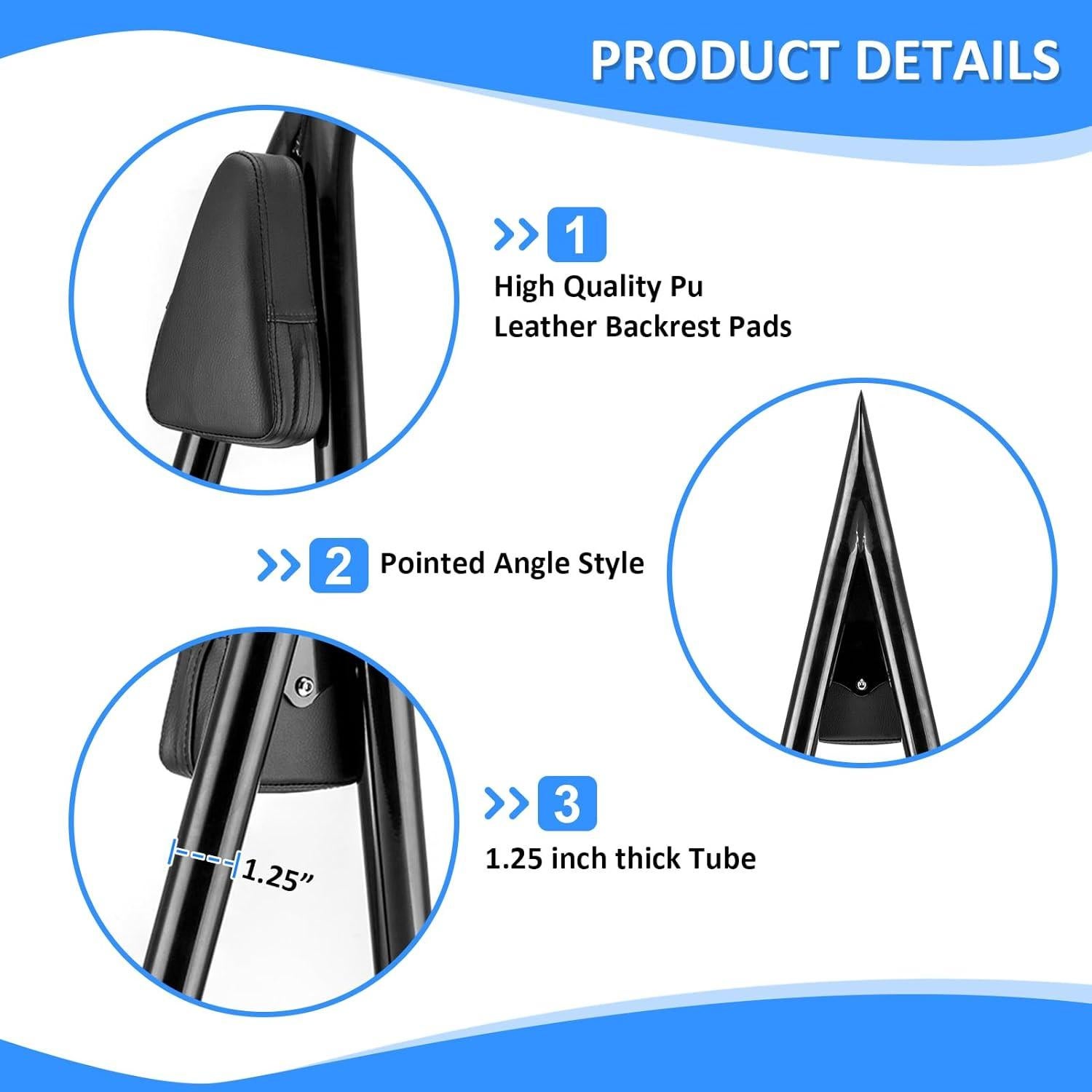 Respaldo Sissy Wsays para Pasajero 61 cm Negro Brillante