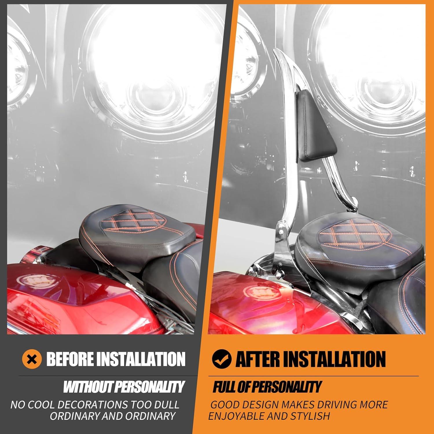 Respaldo Sissy Bar Desmontable HCmotorku 53.34 cm Cromo para Harley