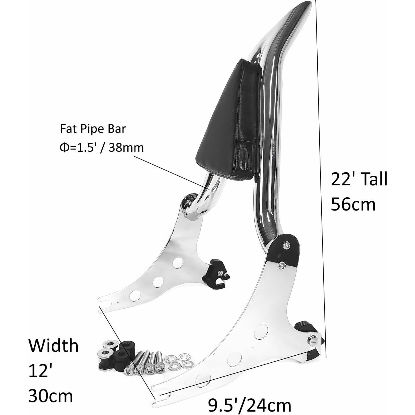 Respaldo Sissy Bar Cromo Fjpacemt para Harley Fat Boy 2007-2017