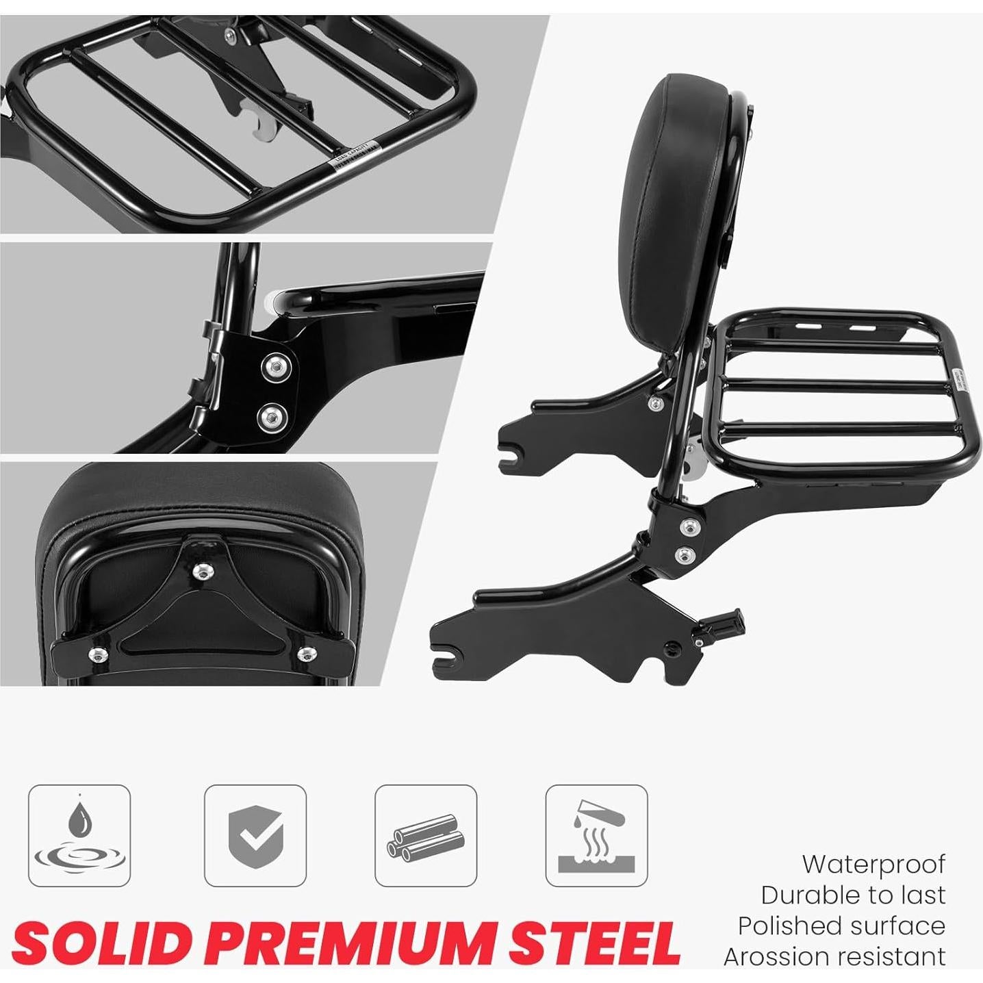 Barra Sissy Kekykm para Harley Softail 66 cm con Rack de Equipaje