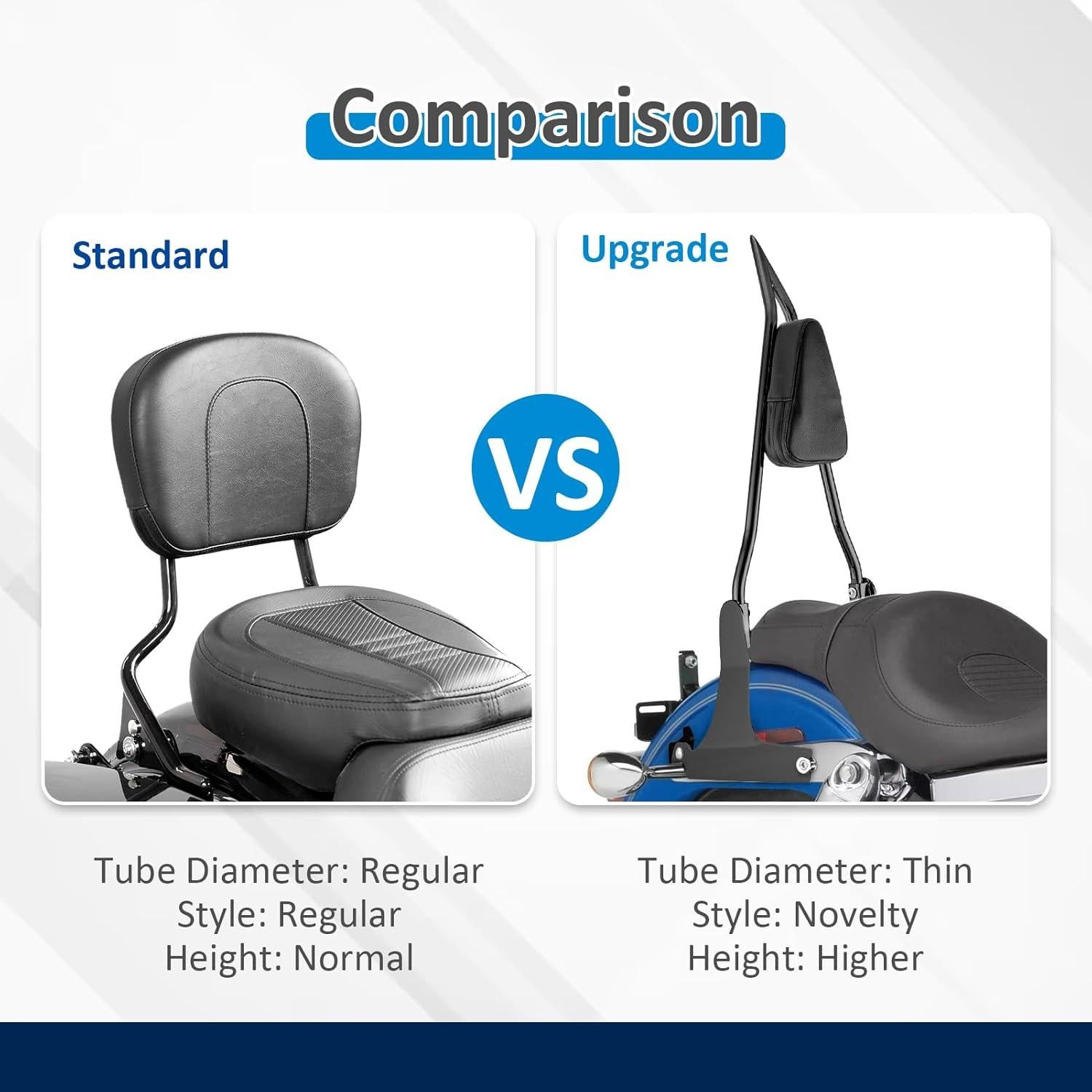 Respaldo Sissy Desmontable Wsays 66 cm Negro Brillante