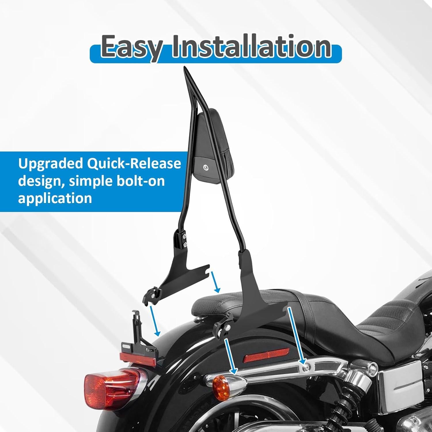 Respaldo Sissy Desmontable Wsays 66 cm Negro Brillante