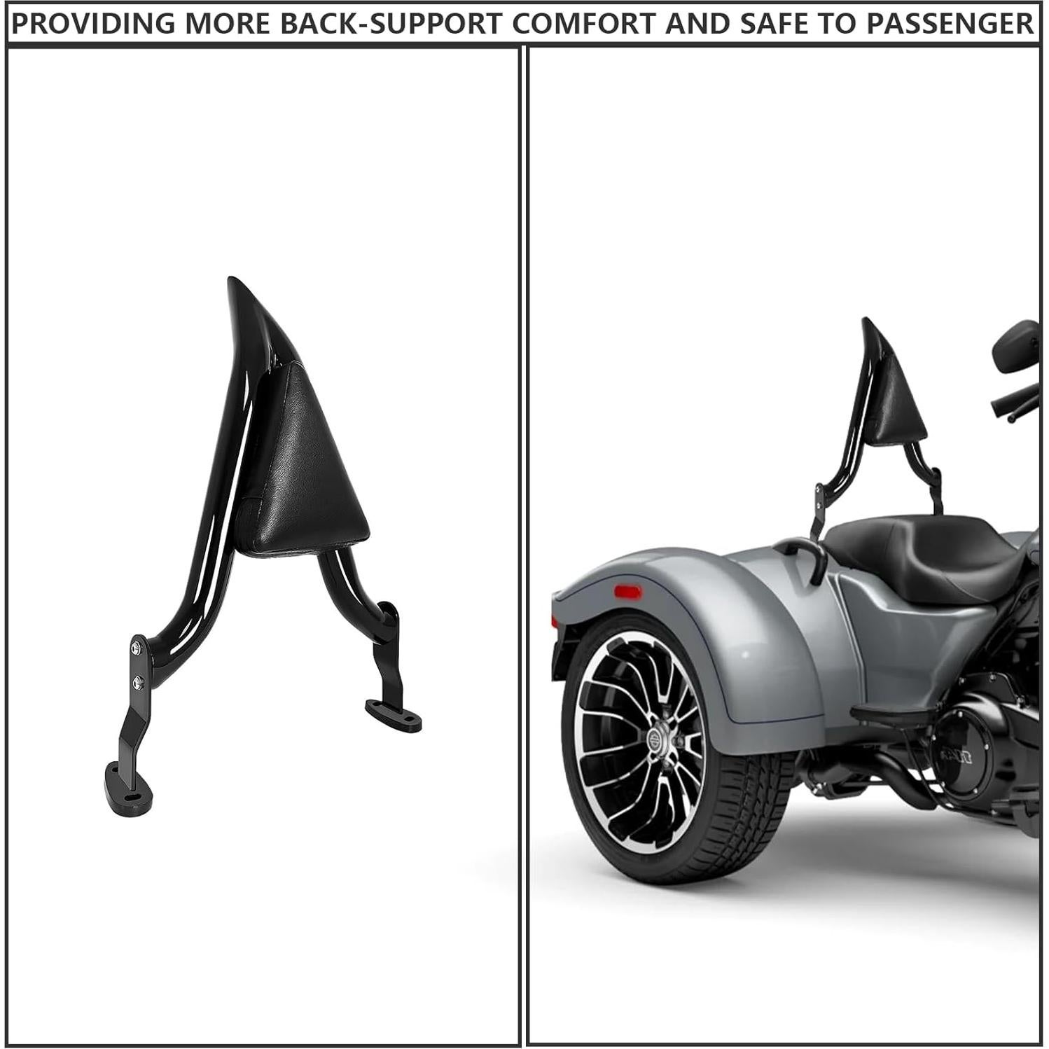 Respaldo Sissybar Negro DreDoggMoto para Harley FLRT 2015-2024