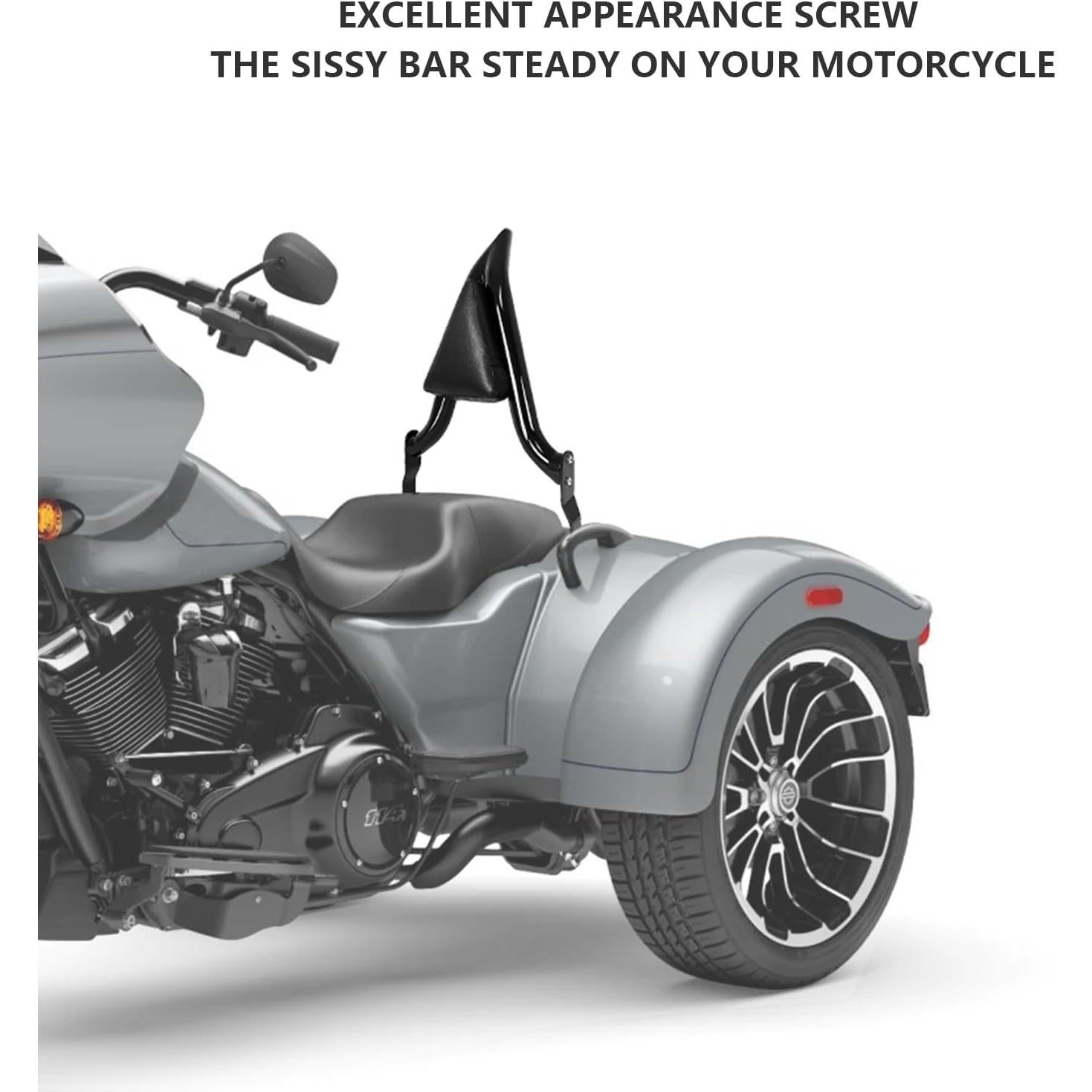 Respaldo Sissybar Negro DreDoggMoto para Harley FLRT 2015-2024