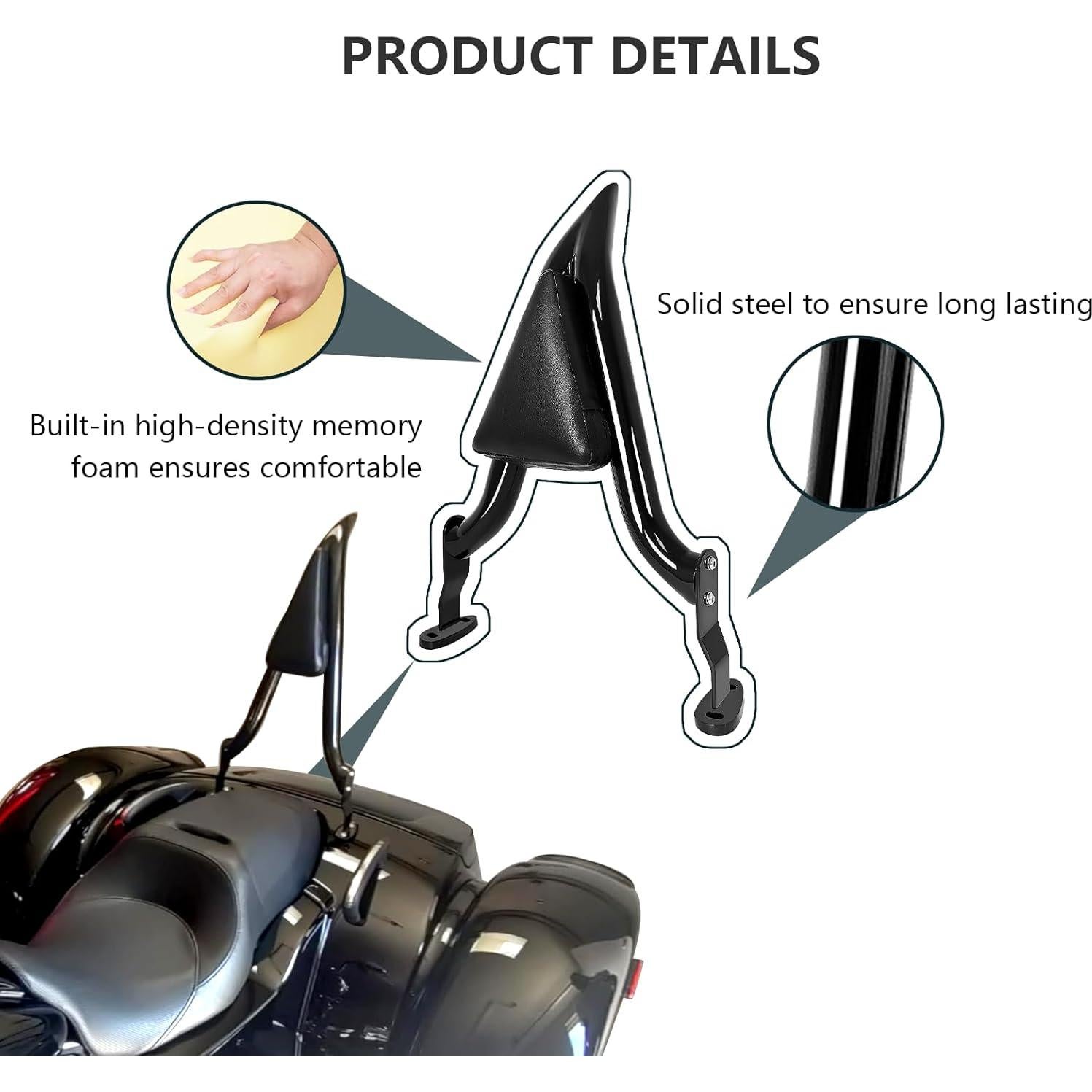 Respaldo Sissybar Negro DreDoggMoto para Harley FLRT 2015-2024