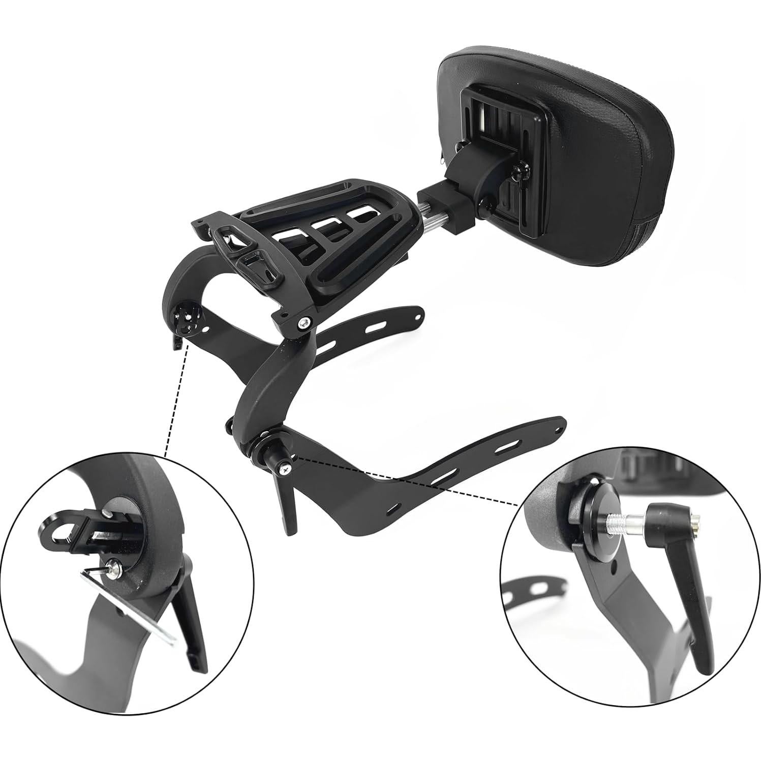 Respaldo Ajustable para Barra Sissy DreDoggMoto Negro