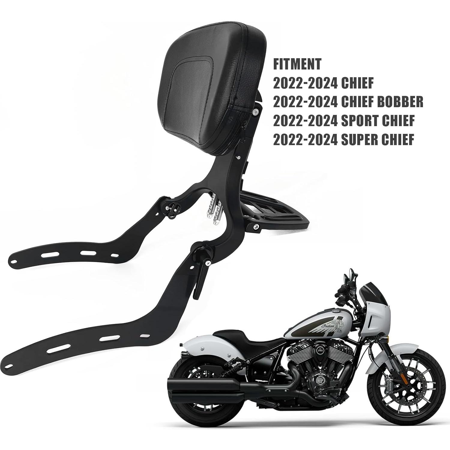 Respaldo Ajustable para Barra Sissy DreDoggMoto Negro