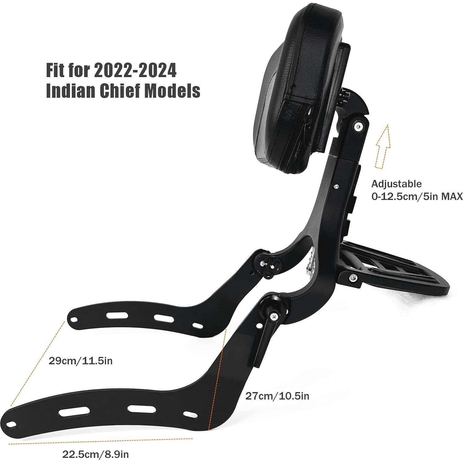 Respaldo Ajustable para Barra Sissy DreDoggMoto Negro