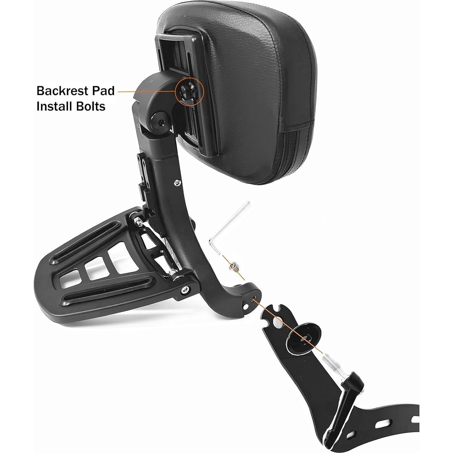 Respaldo Ajustable para Barra Sissy DreDoggMoto Negro