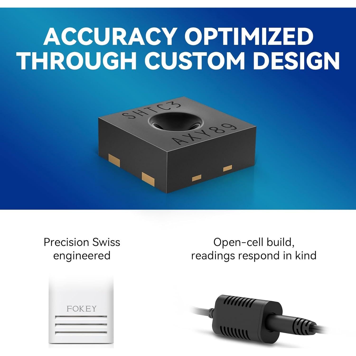Estación Meteorológica Inalámbrica FOKEY Z2, Temperatura y Humedad
