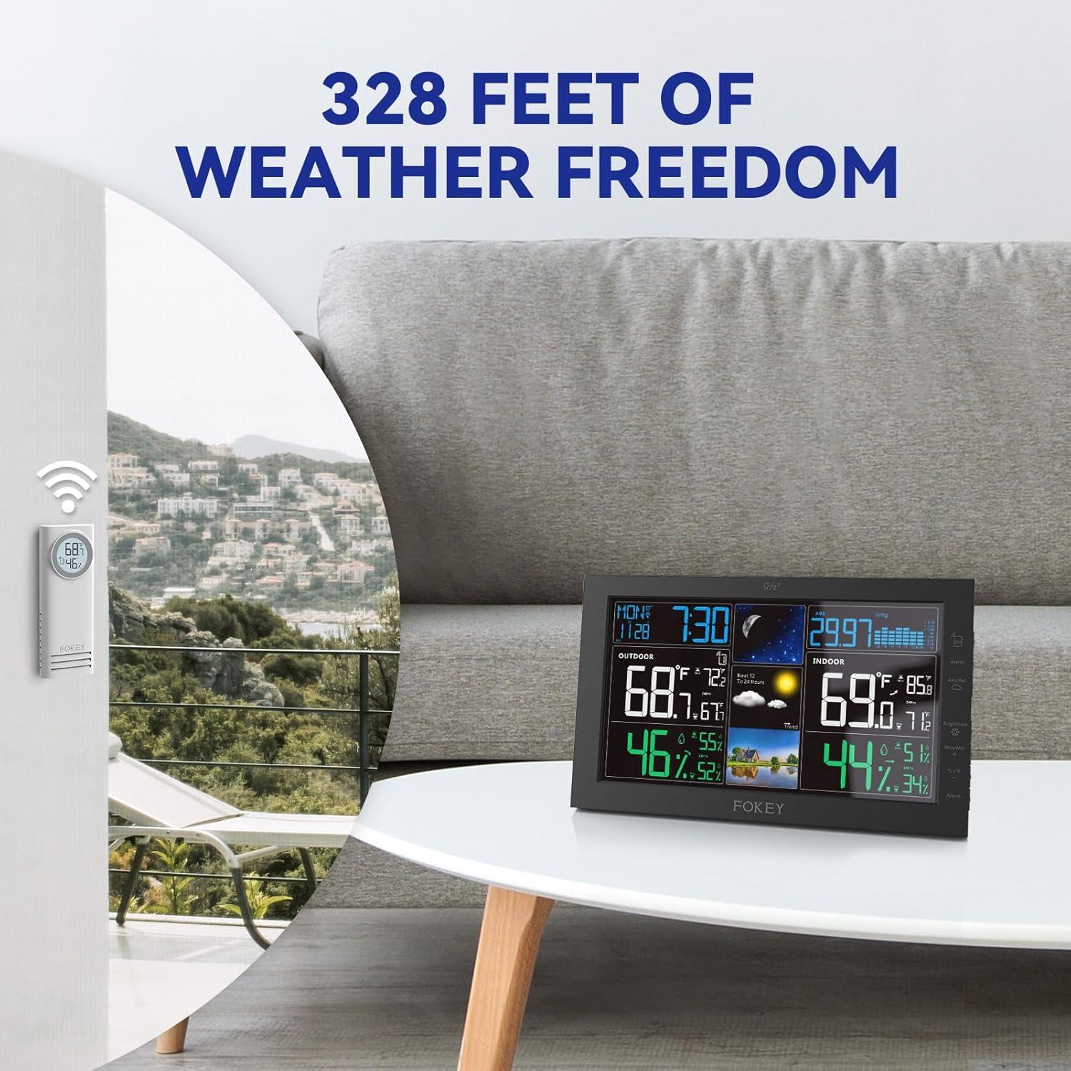 Estación Meteorológica Inalámbrica FOKEY Z2, Temperatura y Humedad